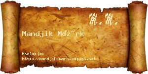 Mandjik Márk névjegykártya
